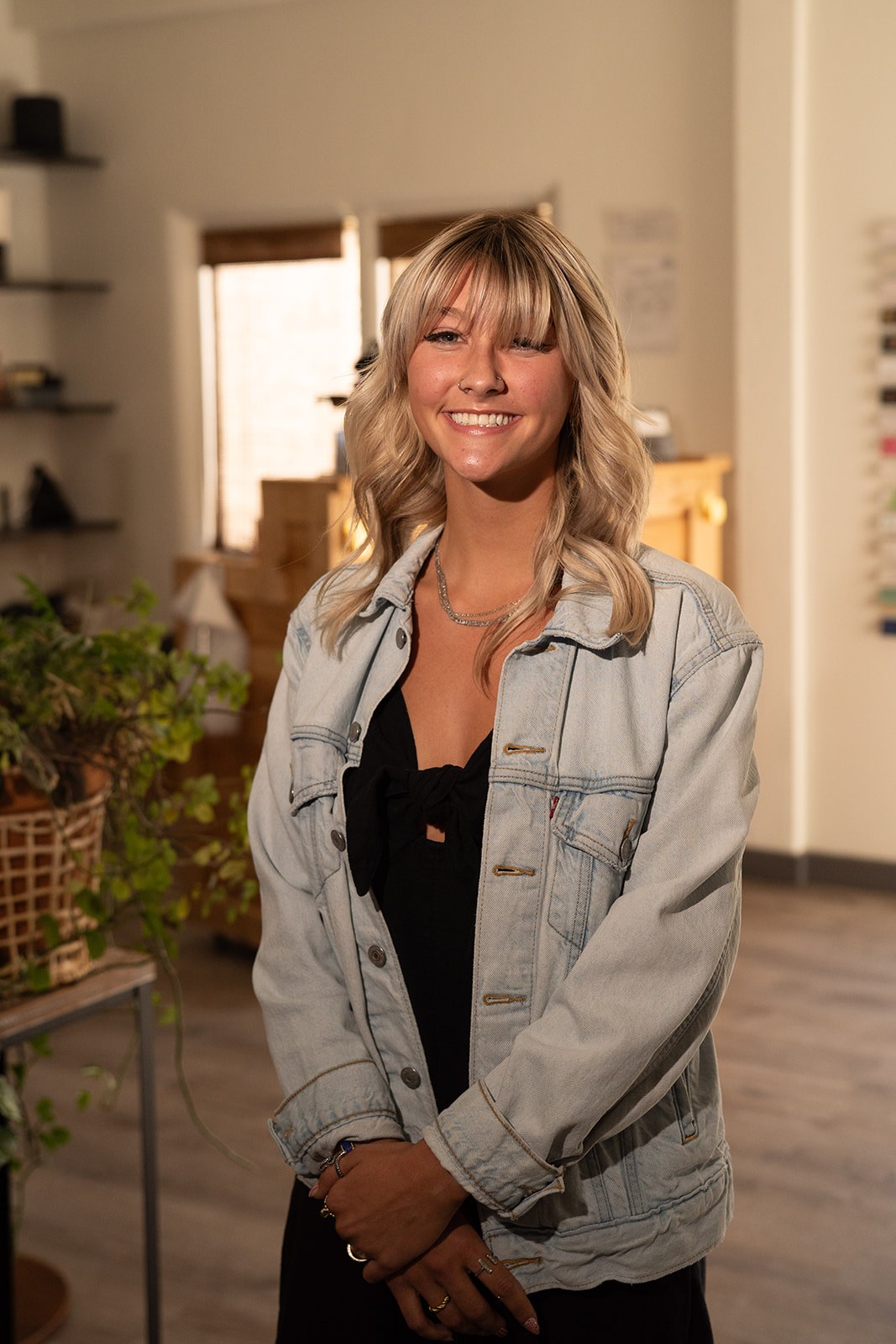 A Copper’s Mane team member photographed inside the salon